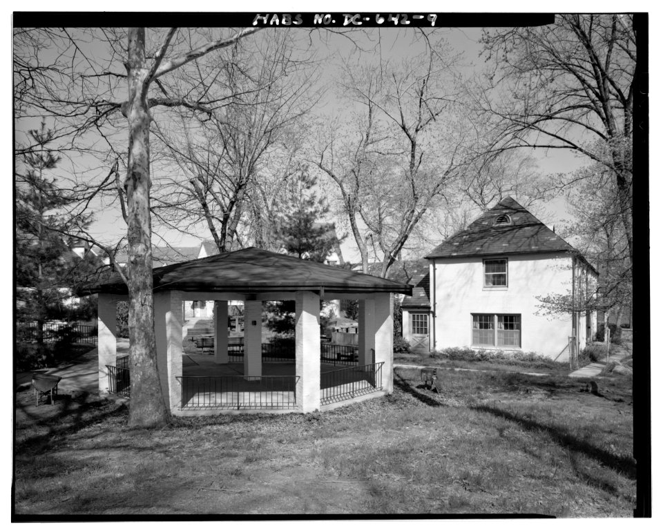 View northwest, showing octagonal play pavilion