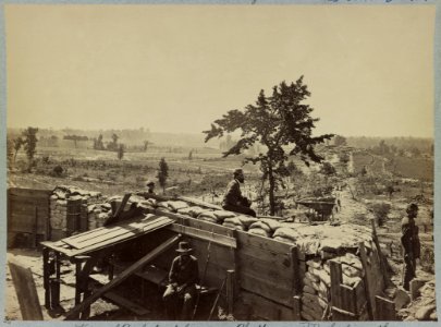 View of Confederate lines, near Chattanooga R.R. looking south, Atlanta, Georgia LCCN2012646704