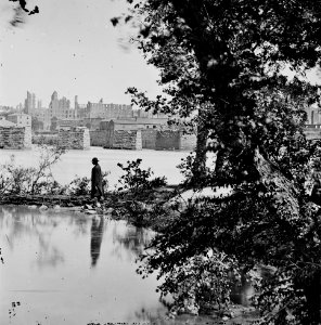 View of burned district and ruins of Mayo's bridge