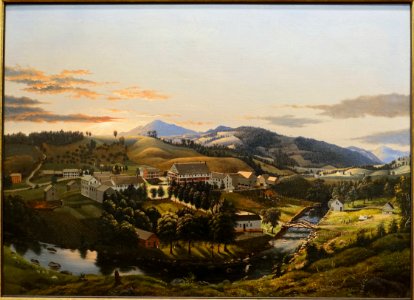 View of Clarendon Springs, Vermont, by James Hope, 1853, oil on canvas - Currier Museum of Art - Manchester, NH - DSC07427