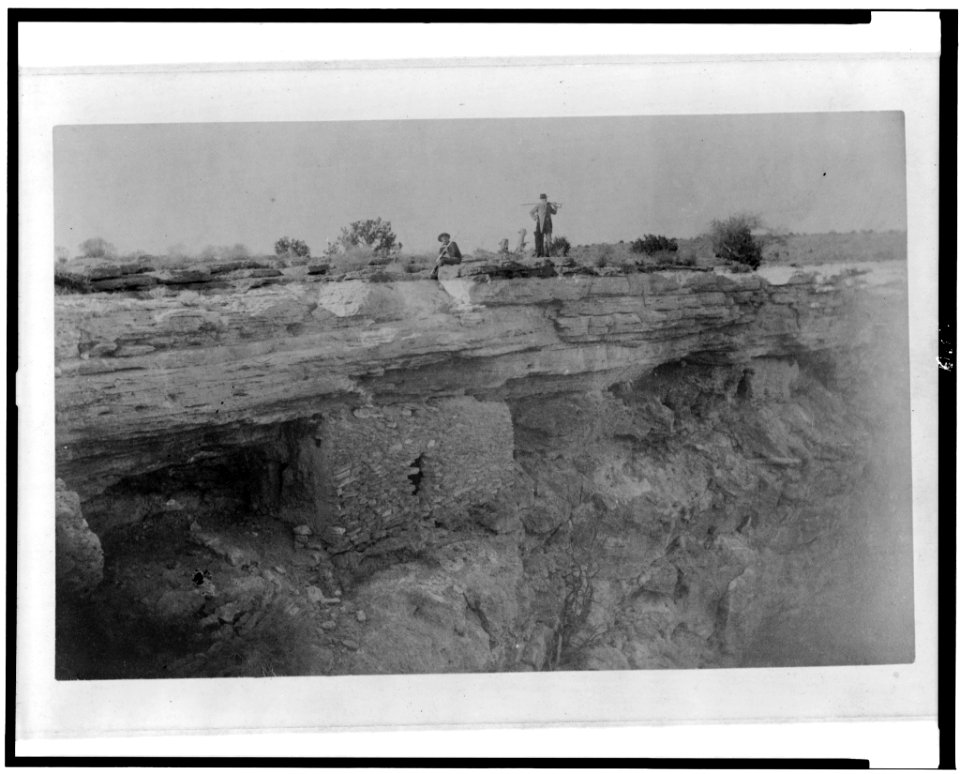 View of cliff-dwelling on west side of Montezuma's Well, Beaver Creek, Arizona, from the south. December 26th, 1886 - E.A.M. LCCN95506050