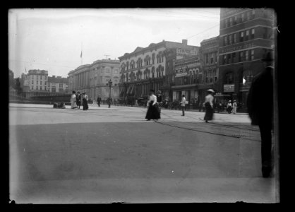 View of F Street, N.W., South side, looking East from 9th Street (Patent Office is to the left) LCCN2004670875