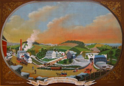 View of Henry Z. Van Reed's Farm, Paper Mill, and Surroundings in Lower Heidelberg, Pennsylvania