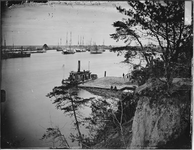 View of James River, looking down from Dutch Gap Canal - NARA - 529300 photo