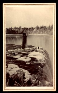 View of Niagara Falls showing Terrapin Tower on the American Side and Horseshoe Falls on the Canadian side, as seen from Goat Island LCCN2016653327