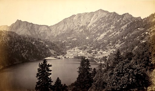 View of Nainital, from the South East (Tallital side), 1865
