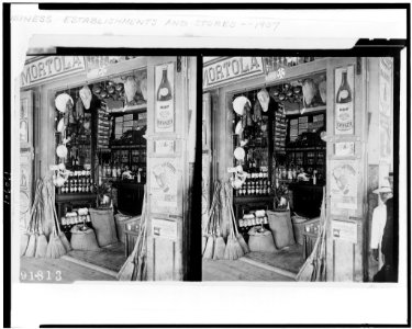 View of interior of grocery store, from outside, Guayaquil, Ecuador LCCN92515804