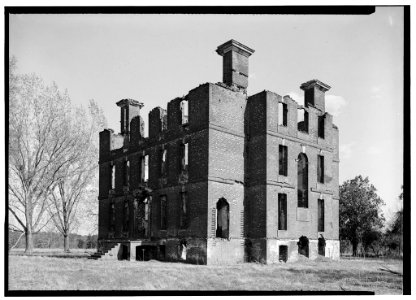 View of ruins Rosewell Plantation Carter Creek Gloucester County Virginia
