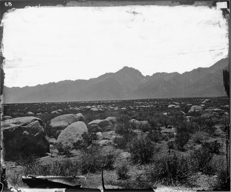 VIEW OF SIERRA NEVADA NEAR CAMP INDEPENDENCE, CALIFORNIA - NARA - 524186