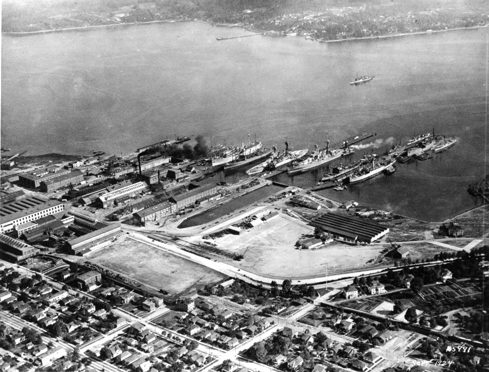 View of Puget Sound Navy Yard in September 1924