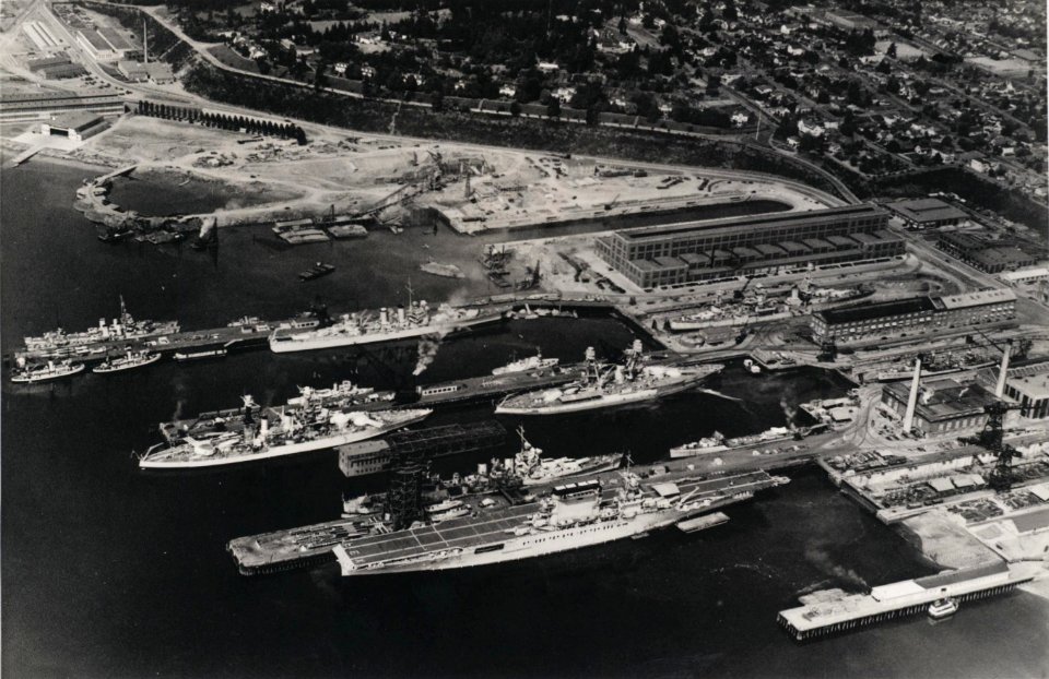 View of Puget Sound Navy Yard in 1940
