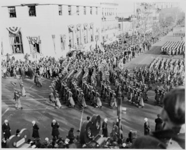 View of President Truman's inaugural parade showing West Point cadets. - NARA - 200044