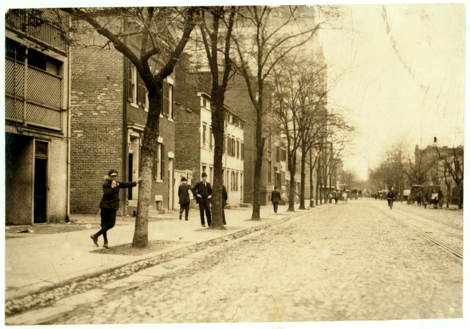 View of Red Light District on C. Street, N.W., near 13th, with Griffin Veatch, who was showing me around. No. 6 Special Messenger Service, 1223 New York Ave., N.W.; he lives 1643 Cramer St., LOC cph.3c08264