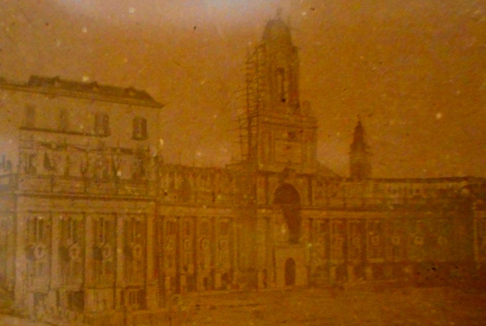 View of the Foro Carolino Piazza Dante in Naples, with scenographic decorations for birth of the princess Maria Luisa of Bourbon