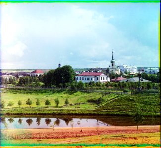 View of the city of Vytegra from a hill