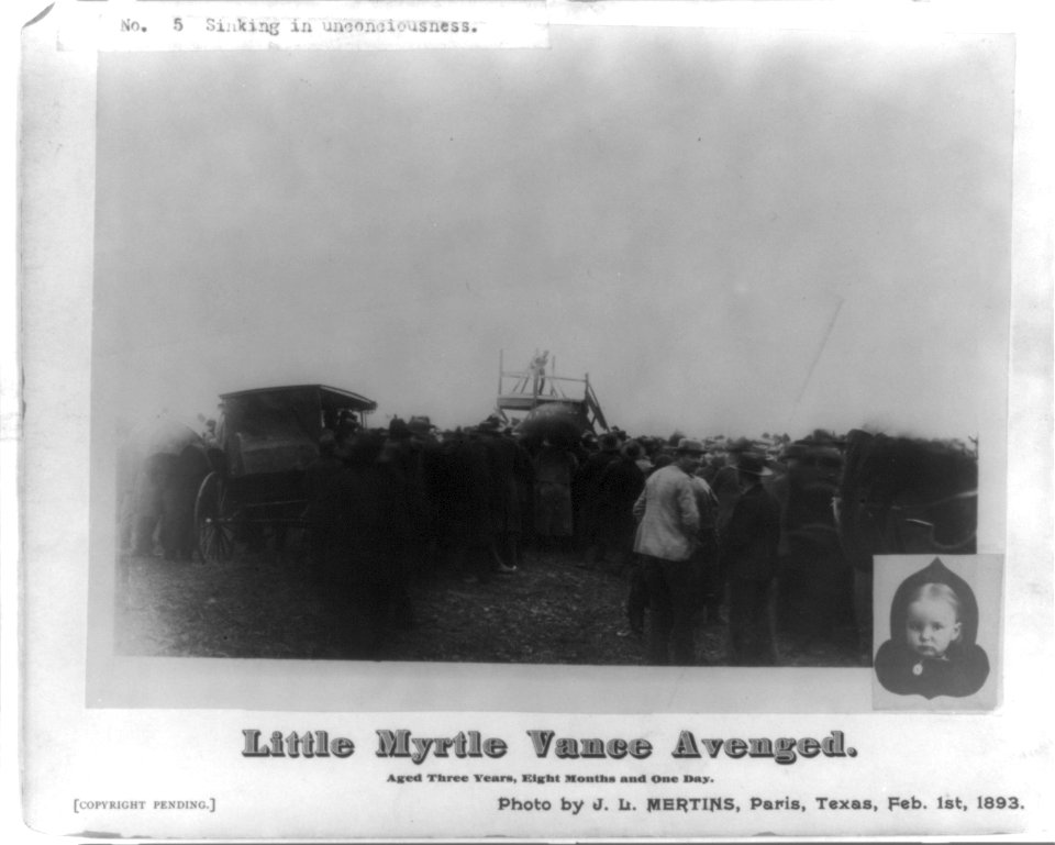 View of the lynching by slow burning of a Negro for the murder of a 3-year old girl. LCCN2016648615
