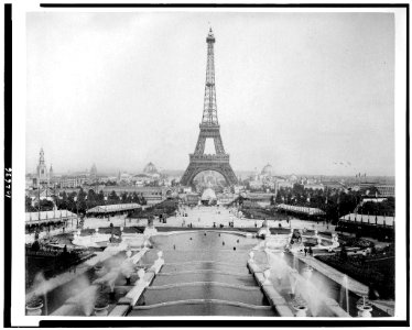 View of the Eiffel Tower and exposition buildings on the Champ de Mars as seen from Trocadéro Palace, Paris Exposition, 1889 LCCN91722190 photo
