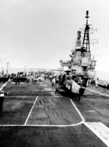 View of the filght deck of HMS Eagle (R05) on 24 September 1969