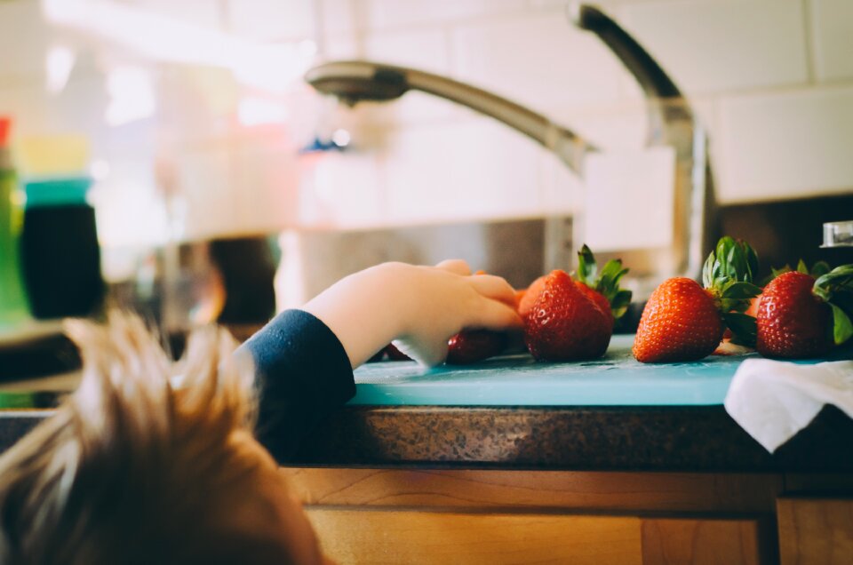 Child strawberry fruit