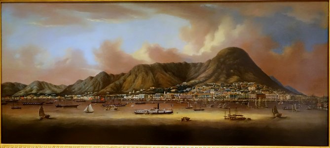 View of the City of Victoria, Hong Kong, by Sunqua, Guangzhou or Hong Kong, 1855-1860, oil on canvas - Peabody Essex Museum - DSC07336