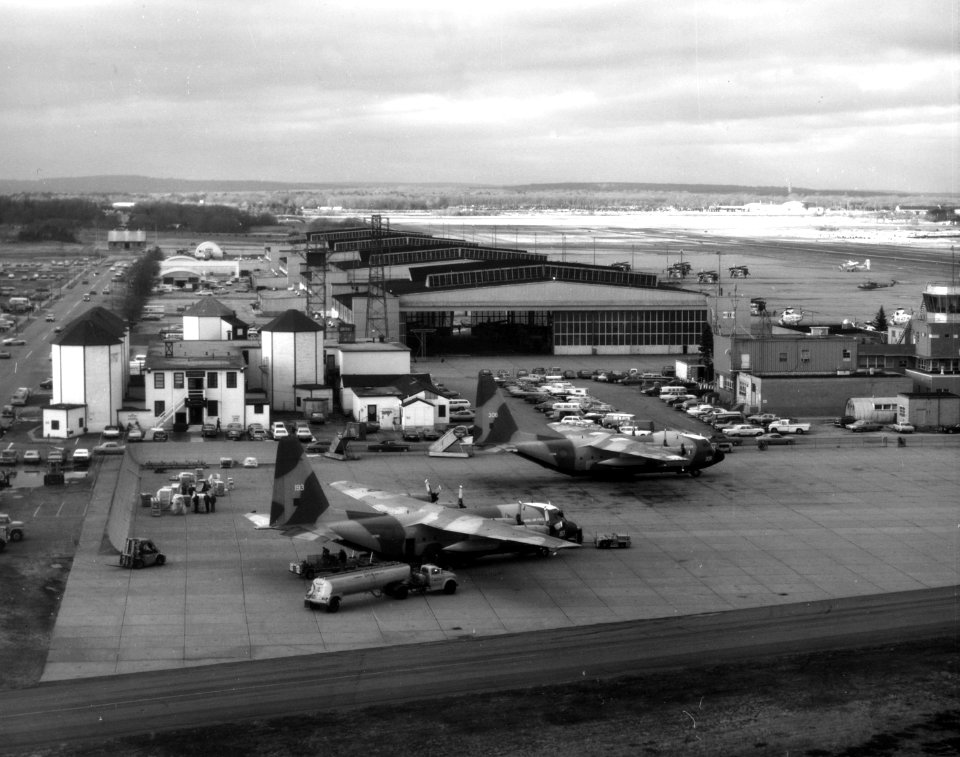 View of the US Naval Air Station Quonset Point c1970