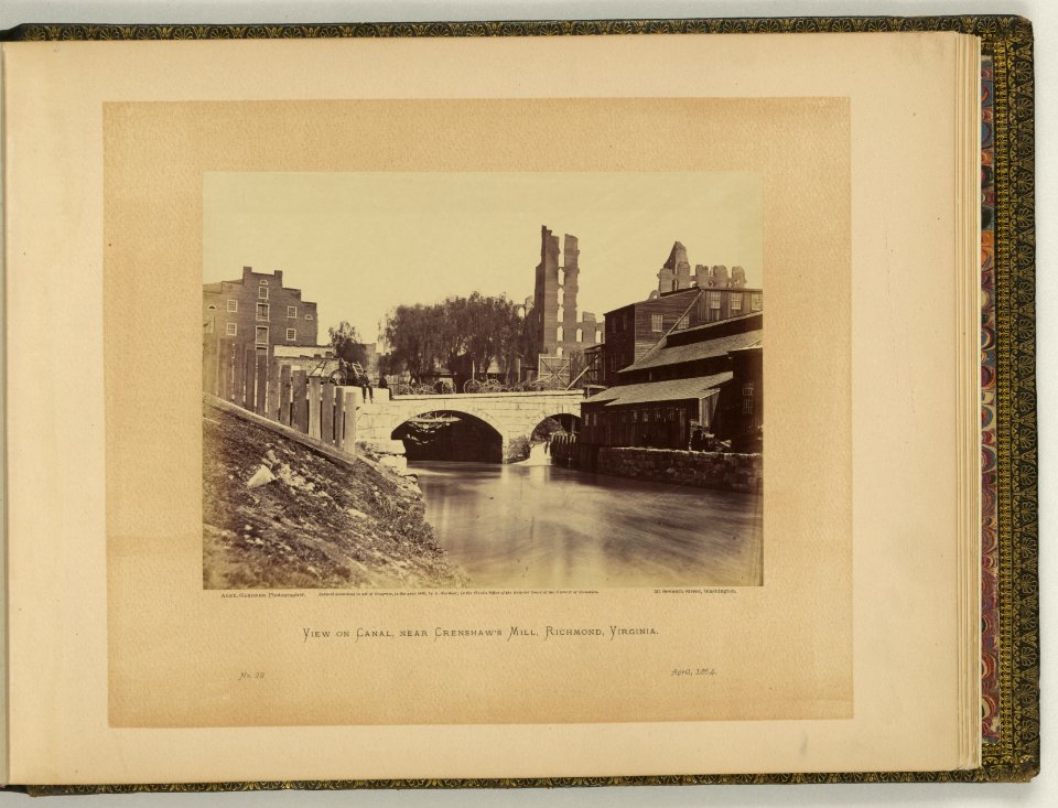 View on canal, near Crenshaw's Mill, Richmond, Virginia - Alex. Gardner, photographer. LCCN2007685828