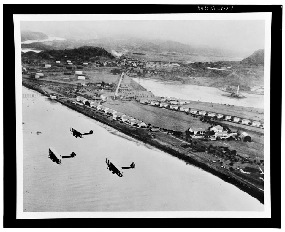 View of U.S. Army Air Corps over Fort Amador. 330339pv