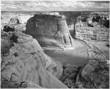 View of valley from mountain, Canyon de Chelly National Monument, Arizona., 1933 - 1942 - NARA - 519852