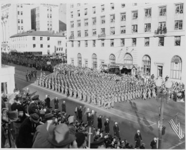 View of West Point cadets as they pass in President Truman's inaugural parade. - NARA - 200045