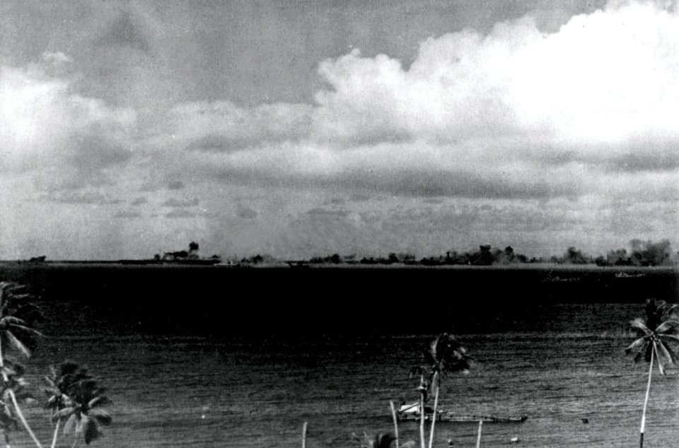 View of the target fleet at Bikini Atoll during Operation Crossroads
