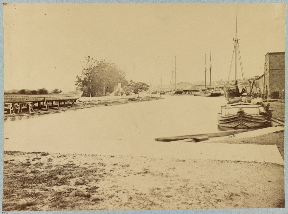 View on the canal docks, Richmond, Virginia, April, 1865 LCCN2014645790