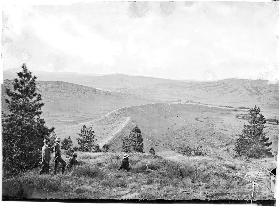 View west across the North Platte, from above Jackson Canyon. View taken from west end of Casper Mountain. Natrona... - NARA - 516890