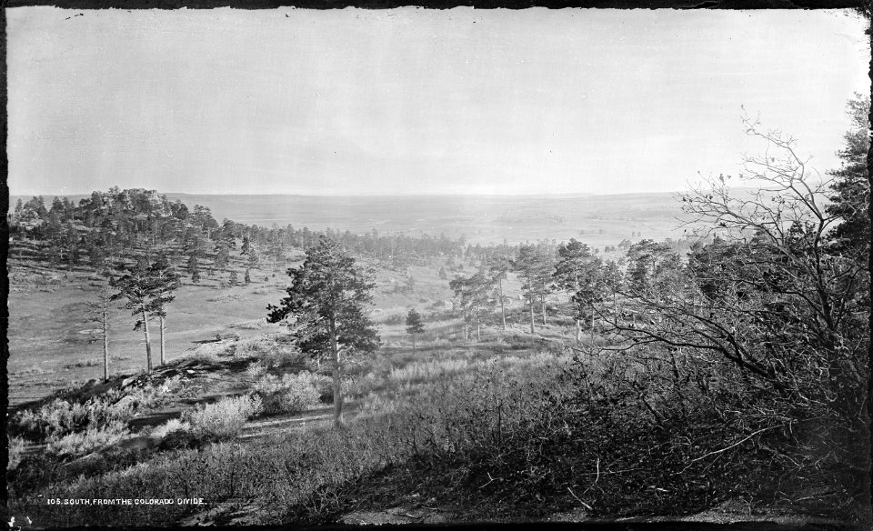 View south from the Colorado Divide, near Palmer Lake, El Paso County, Colorado. - NARA - 517066