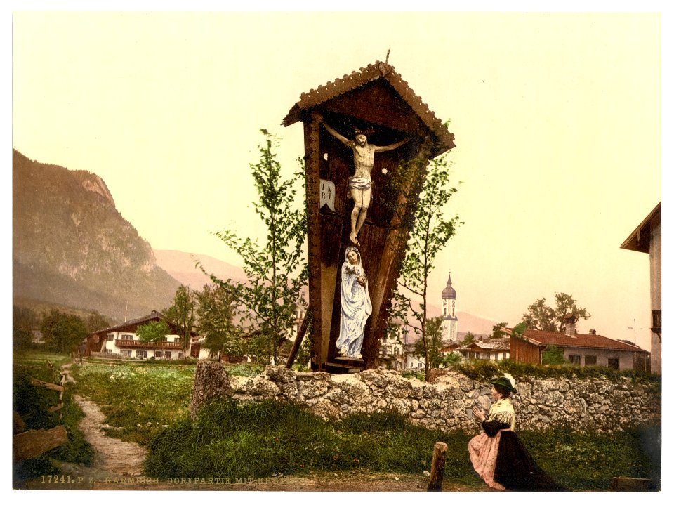 View showing crucifix, Garmisch, Upper Bavaria, Germany-LCCN2002696223