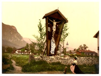 View showing crucifix, Garmisch, Upper Bavaria, Germany-LCCN2002696223