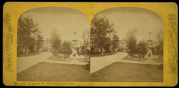 Views in Chicago & Vicinity, No. 144. Fountain, P. Schuttler's Grounds (NBY 1601)