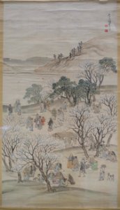 Viewing Cherry Blossoms, Edo period, 1800s AD, color on paper - Tokyo National Museum - Tokyo, Japan - DSC09510