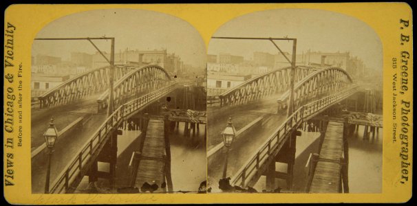 Views in Chicago & Vicinity before and after the Fire, Clark Street Bridge (NBY 6569)