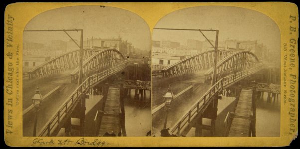 Views in Chicago & Vicinity before and after the Fire, Clark Street Bridge (NBY 1614)