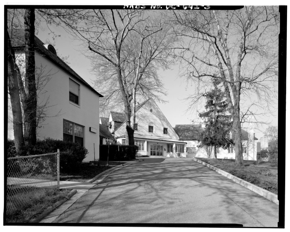 View west, northeast facade