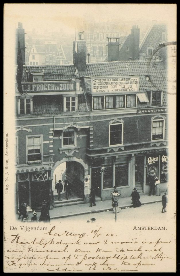 Vijgendam met Beurspoortje met op de achtergrond het Rokin. Uitgave N.J. Boon, Amsterdam photo