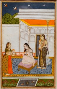 Vilaval Ragini of Hindol, Central India, Hyderabad, c. 1745, watercolor and gold on paper - Princeton University Art Museum - DSC06981