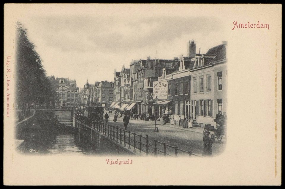 Vijzelgracht richting Vijzelstraat. Uitgave N.J. Boon-002