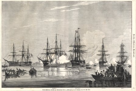 Viggo Fauerholdt - Nordsøeskadrens Ankomst paa Kjøbenhavns Rhed - 1864