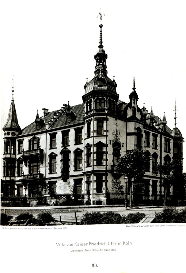 Villa am Kaiser Friedrich-Ufer in Köln, Architekt Jean Schmitz, Köln, Tafel 88, Kick Jahrgang I