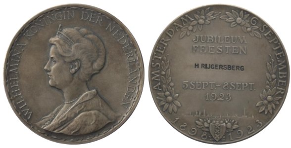 Vijfentwintigjarig regeringsjubileum van koningin Wilhelmina, op naam van H. Rijgersberg, objectnr PB 738
