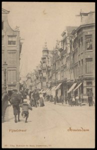 Vijzelstraat gezien vanaf Prinsengracht richting Munt. Uitgave Buurman-De Haas, Afb PBKD00265000013