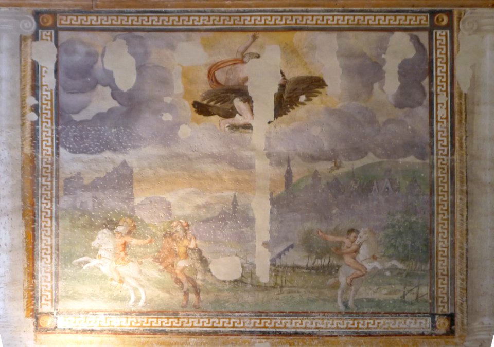 Villa Badoer Fratta Polesine affreschi Giallo Fiorentino paesaggio n06