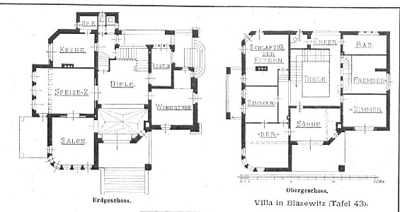 Villa in Blasewitz Dresden, Hochuferstr. 12 Architekten Schilling & Graebner Dresden, Inhaber Gerhart Hauptmann, Tafel 43, Grundriss photo