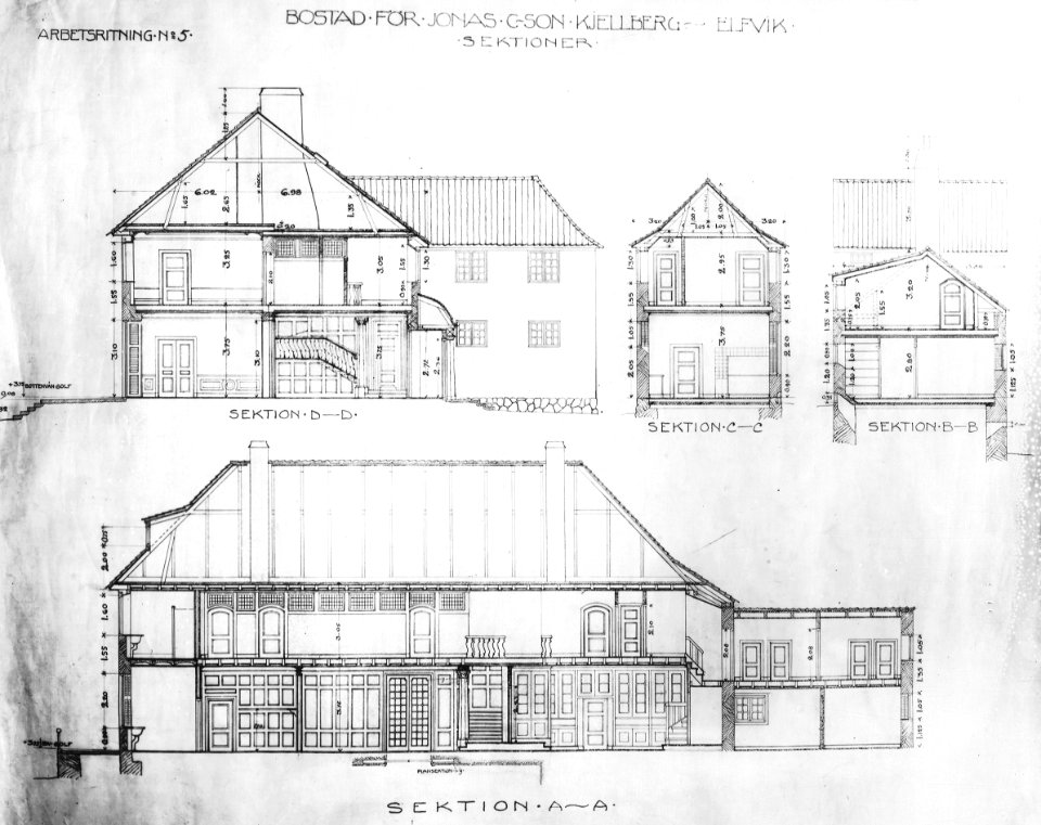 Villa Elfviks udde, ritning, 1911a
